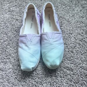 TOMS Women's Pastel Slip-On Flats - Lavender and Aqua